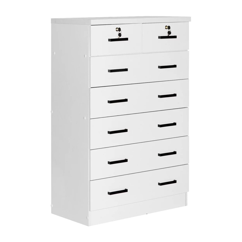Black 4 Drawer Wooden Dresser with Lock T72772