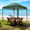 6.5 x 6.5ft Pop Up Gazebo Canopy Tent with 4 Sidewalls Green T91216