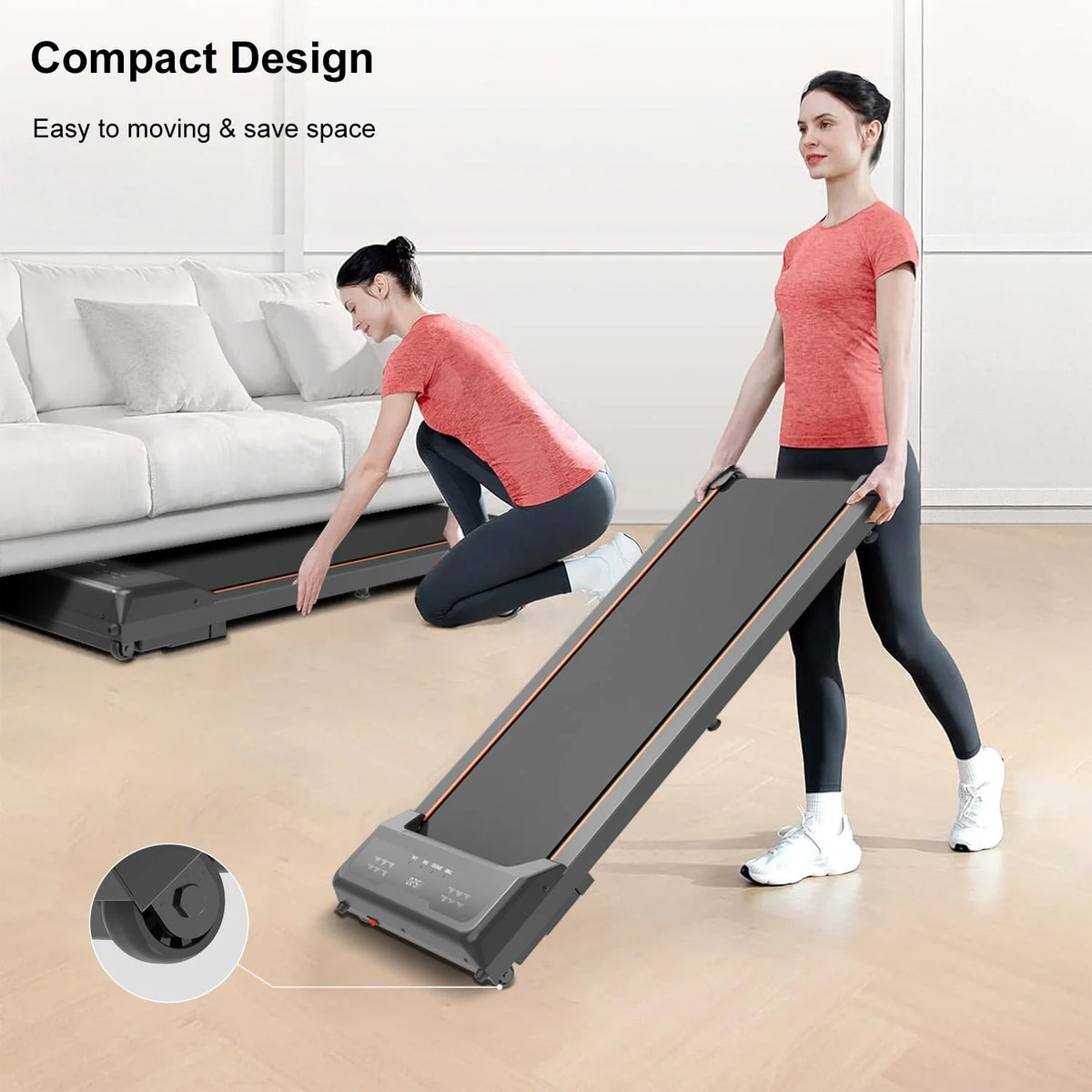 Under Desk Treadmill with LED Display and Remote Control U54007