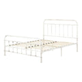 Queen Size Metal Platform Bed in White S30963