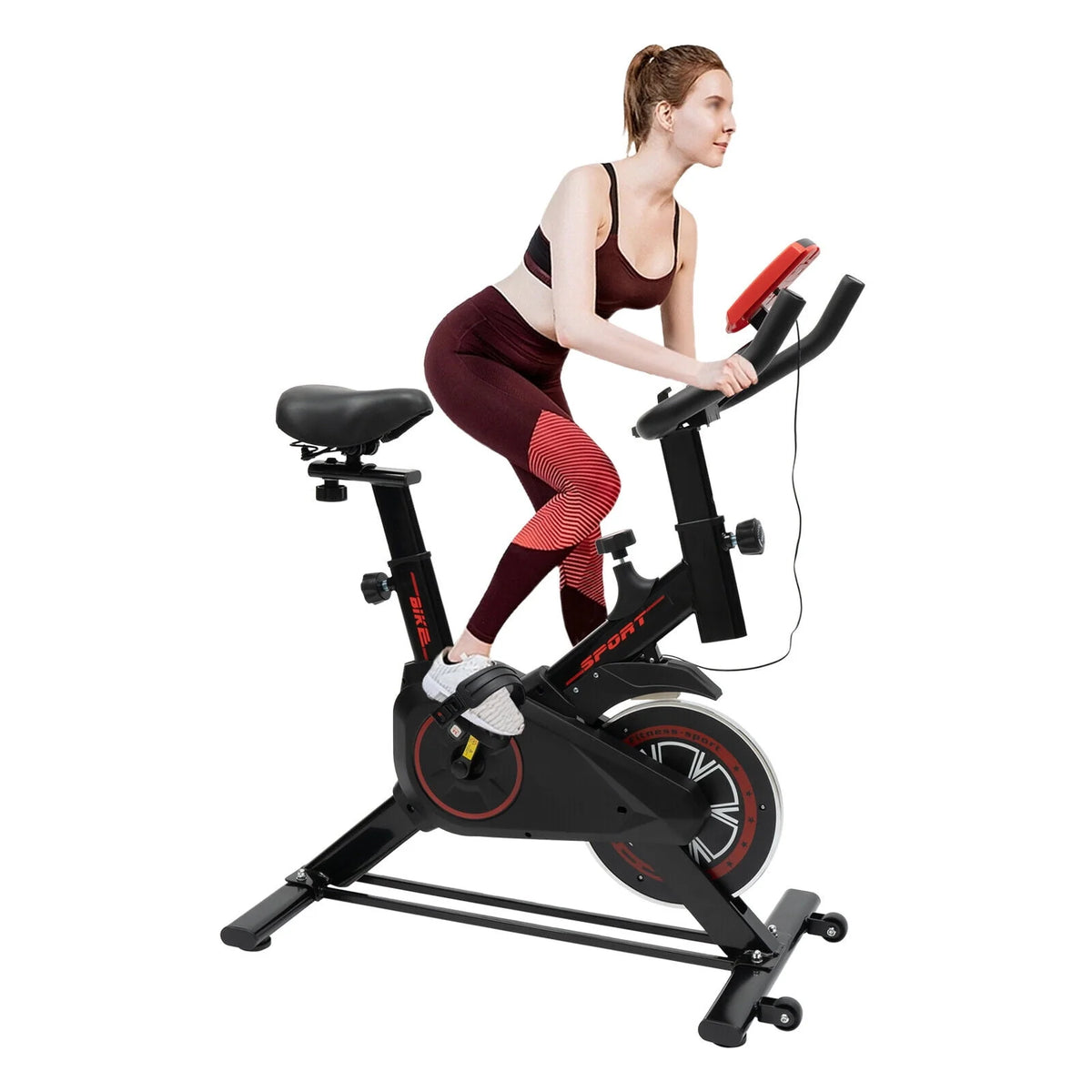 Indoor Cycling Exercise Bike White E989687