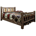 Queen Size Bed with Laser Engraved Elk Design R22994