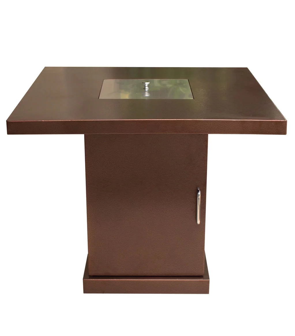 Square Hammered Bronze Propane Fire Pit W321