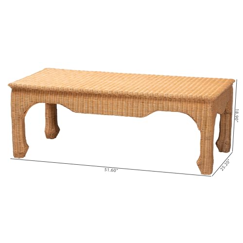 Natural Rattan Wicker Coffee Table U244778