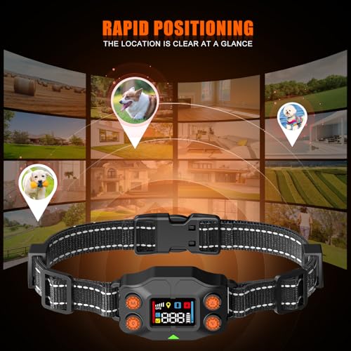 GPS Wireless Dog Fence, Adjustable 25-999 Yards Range, IPX7 Waterproof S773327