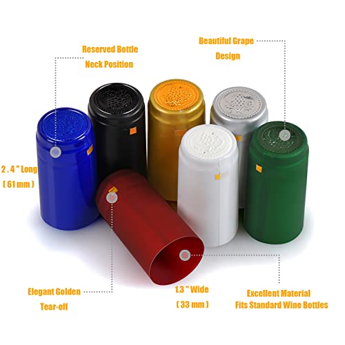 PVC Heat Shrink Capsules 120 Count 3 Colors F539741