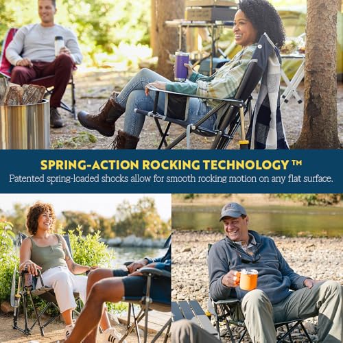 Portable Folding Rocking Camping Chair with Drink Holder O938