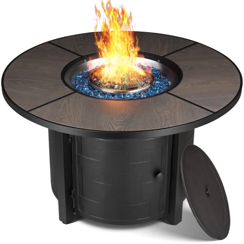 Propane Fire Pit Table 42in 50,000 BTU Round Gas Fire Pit D578600