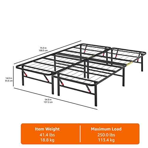 Black Twin Size Metal Platform Bed Frame with Storage A171302
