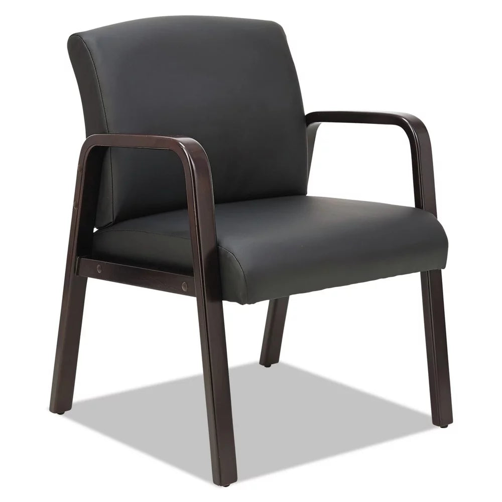Espresso Black Leather Guest Chair V645918