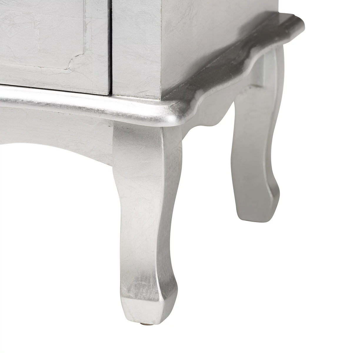 Silver Finished Wood 3-Drawer End Table O60516
