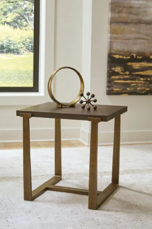 Contemporary End Table Brown Gold Finish G3673