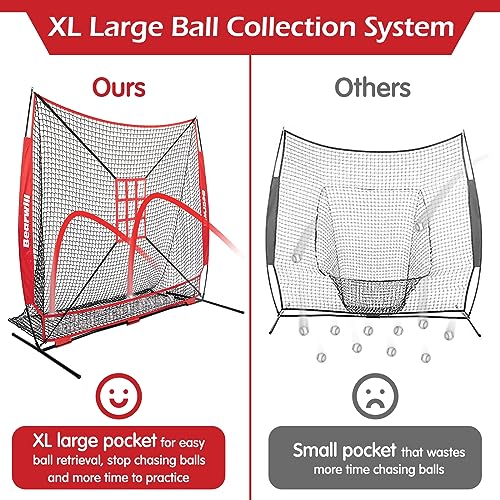 7x7ft Baseball Softball Pitching Net with Carry Bag T858607