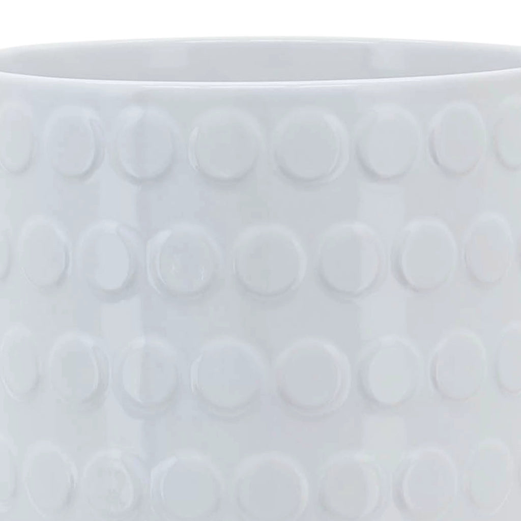 White Ceramic Round Planter L6411