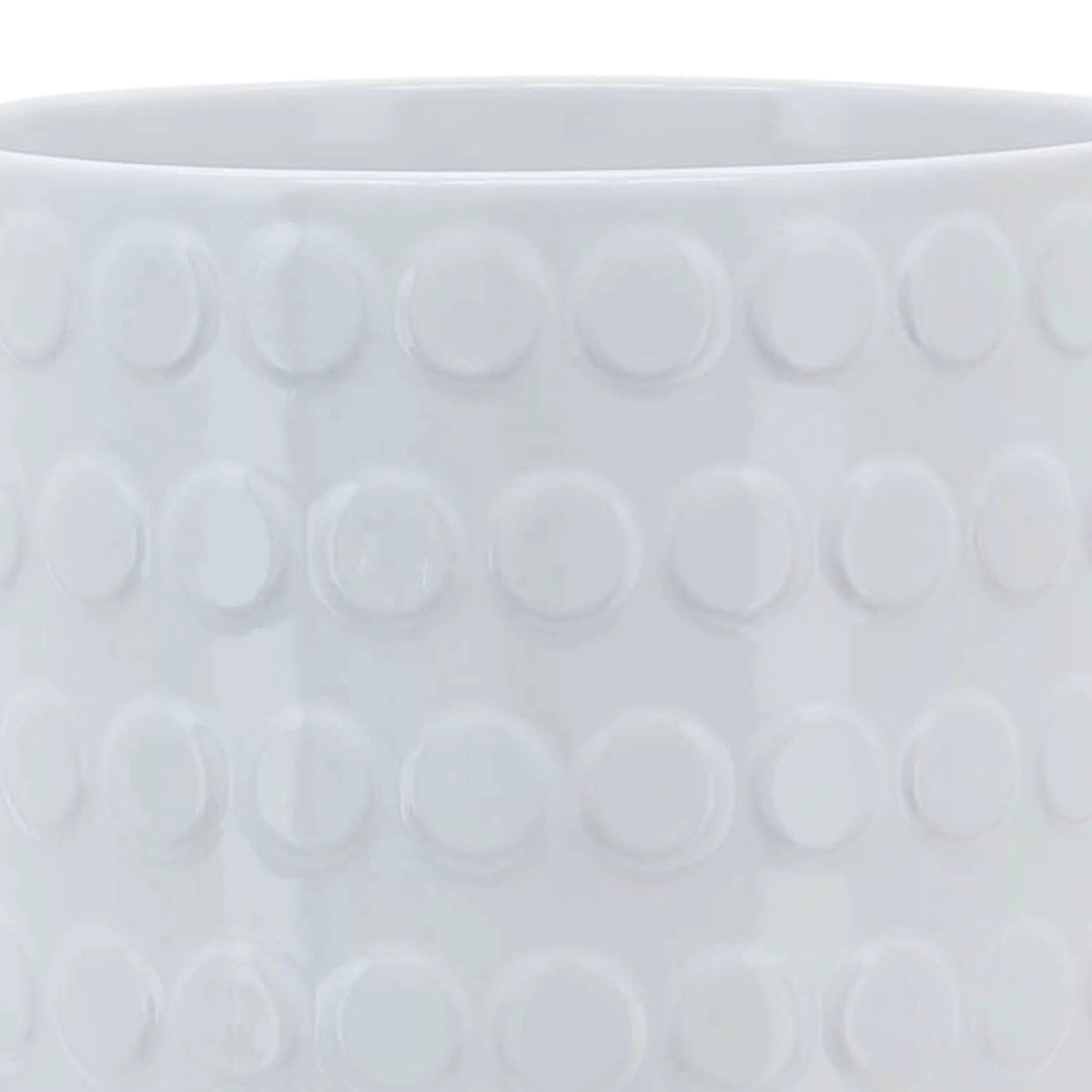 White Ceramic Round Planter L6411